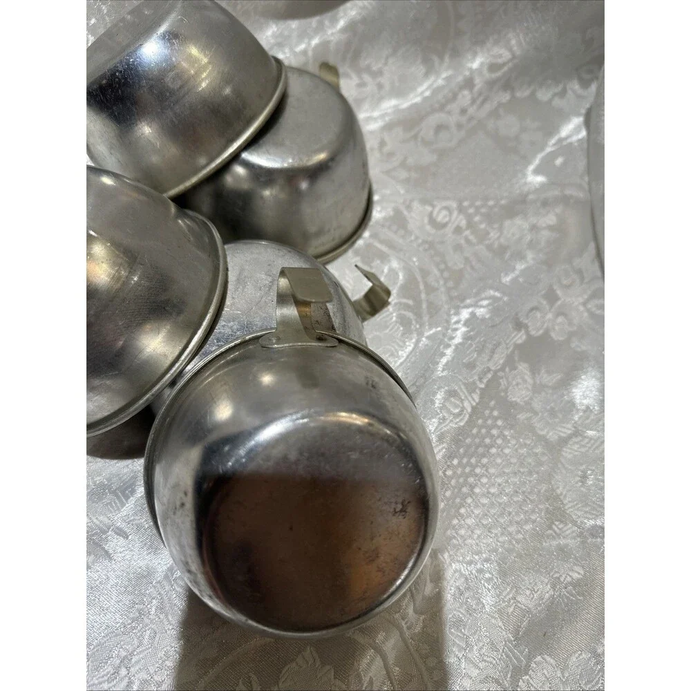 Vintage Aluminum Camping Cups Set 5